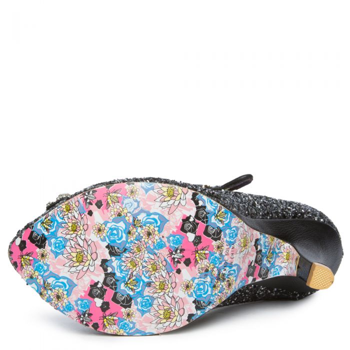 Shimmer Black Light Up High Heel BLACK