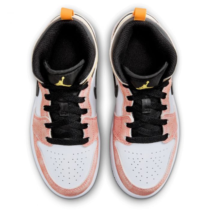Pre-School Jordan 1 Mid Magic Ember/Sundial-White-Black
