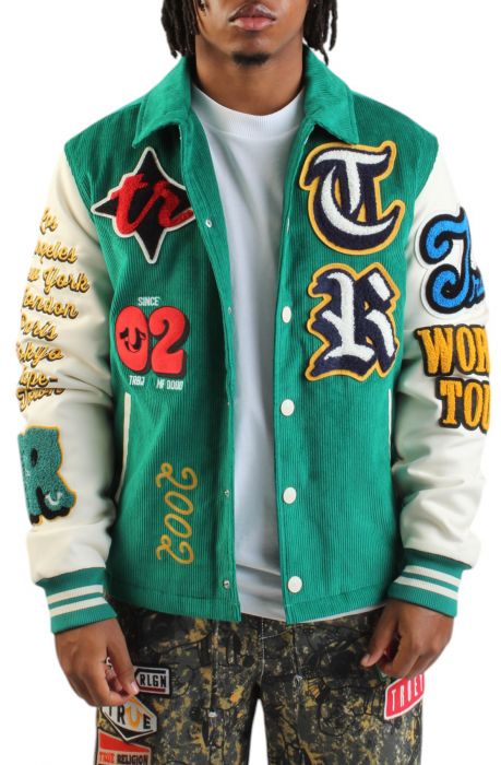 CORDUROY VARSITY JACKET Green
