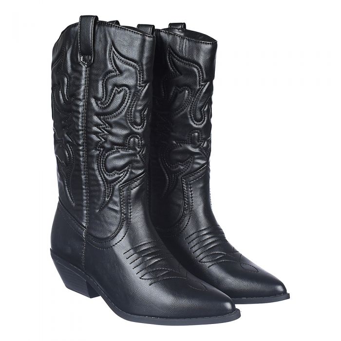 Womens Low Heel Western Boot RenoS Black