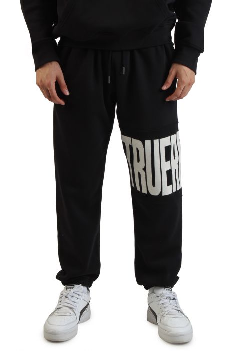 Knit Logo Panel Jogger  Black