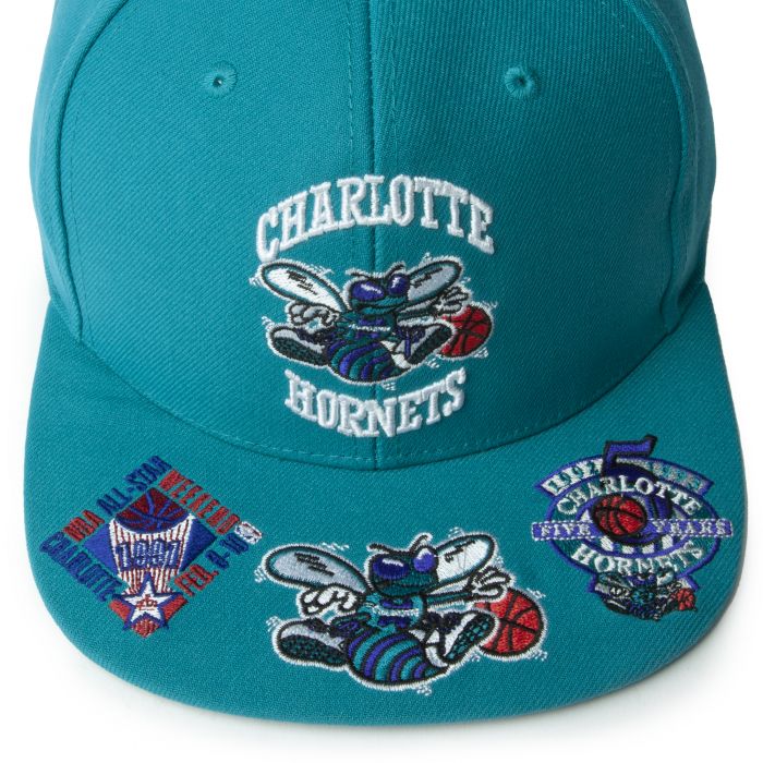 MITCHELL AND NESS Charlotte Hornets Snapback 6HSSMM21130-CHOTEAL - Shiekh