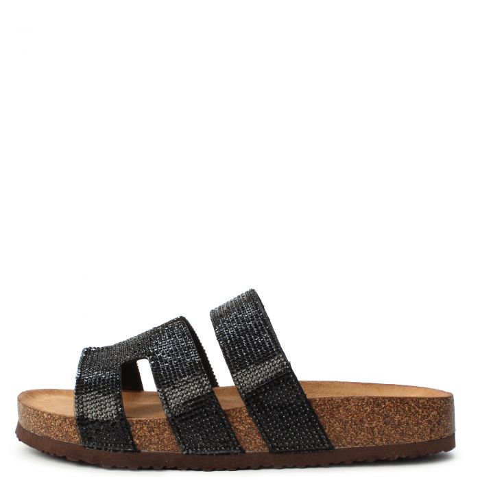 Berk-32 Rhinestones Sandal Black