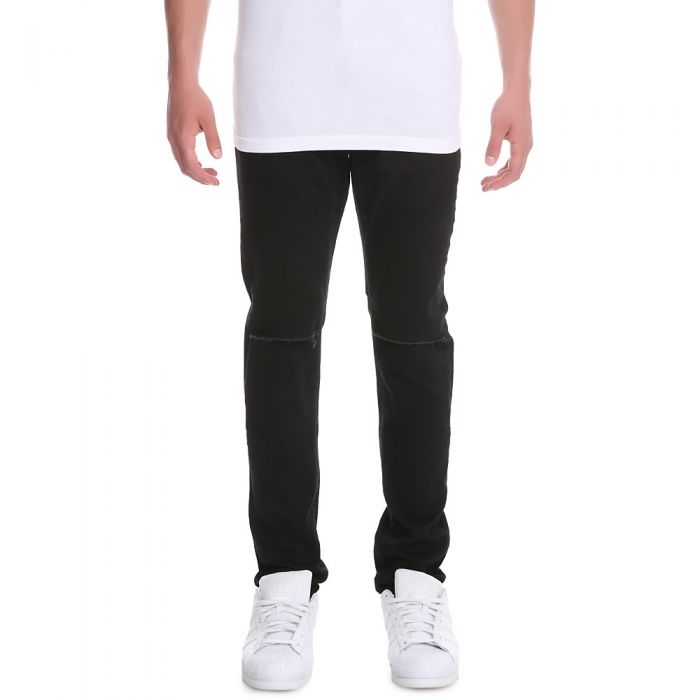 Men's Daily Knee Slit Denim Jeans Black