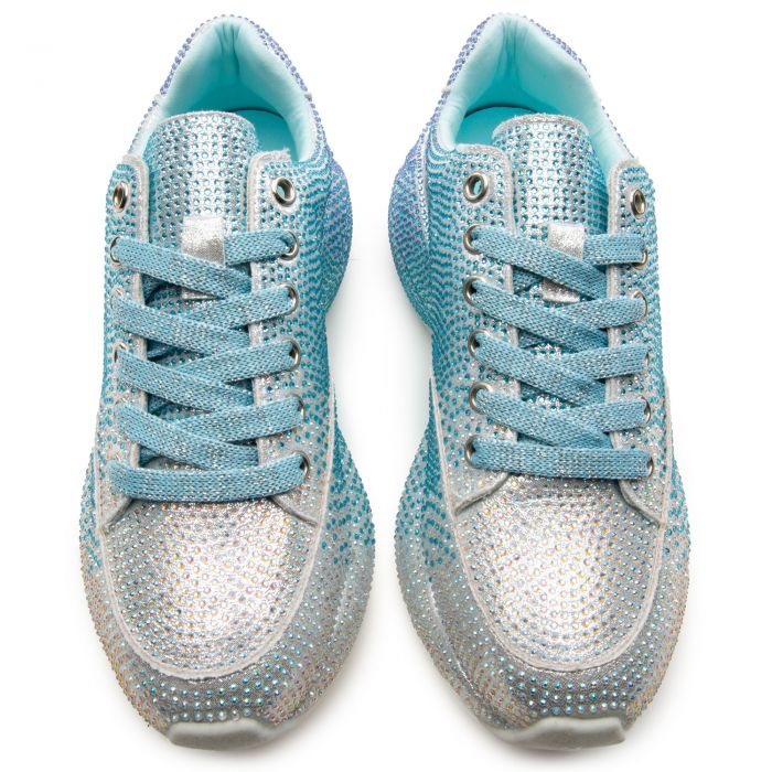 Queendom-2 Chunky Bedazzled Sneaker Blue