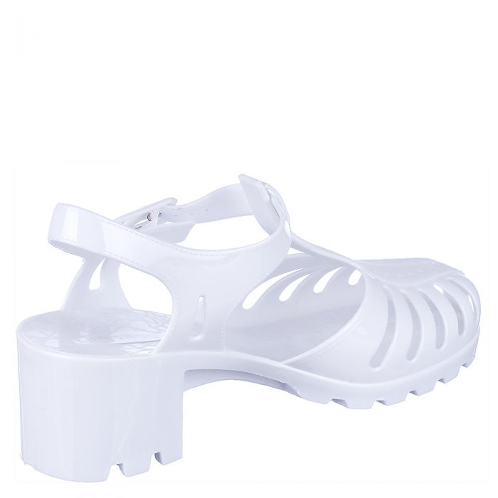 Sugar-01 Low Heel Jelly Sandal White