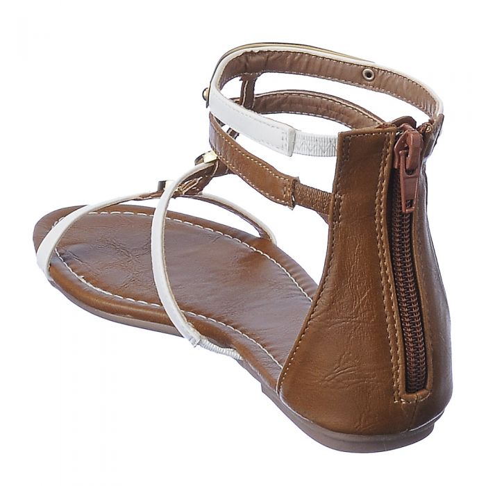 BAMBOO Pable-01 Flat Sandal JPM PABLE-01/WHTCRP - Shiekh