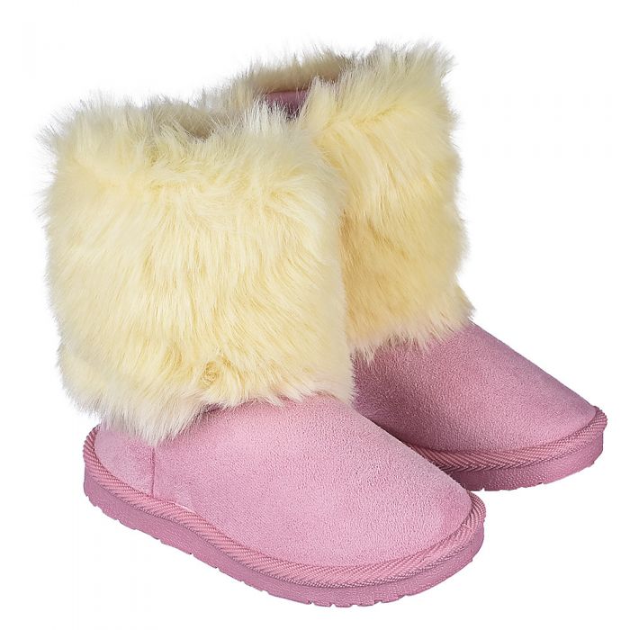 Toddler Fur Suede Boot 238 Pink