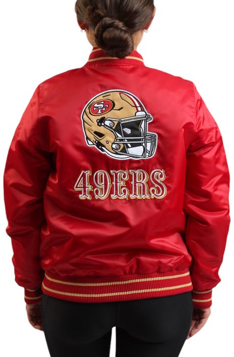 NFL Women's San Francisco 49ers Satin Jacket  Red