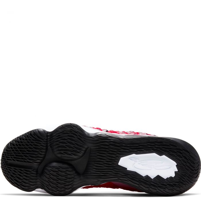 lebron 18 black white university red