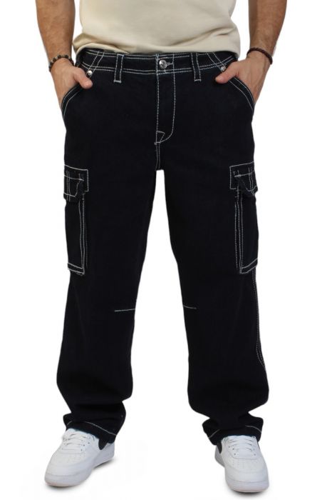 Baggy Big T Denim Cargo Pant  Black