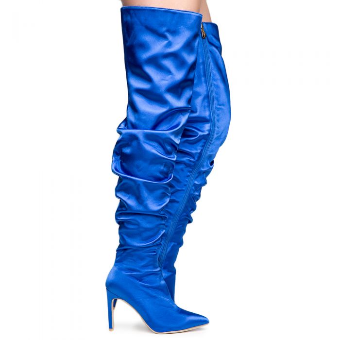 CAPE ROBBIN Kitana-6 Women's High heel Boots KITANA-6/ROYALBLUE - Shiekh