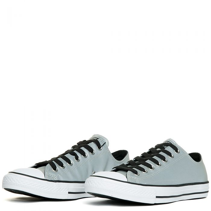 METALLIC Junior's Chuck Taylor Ox Casual Sneaker Silver/White