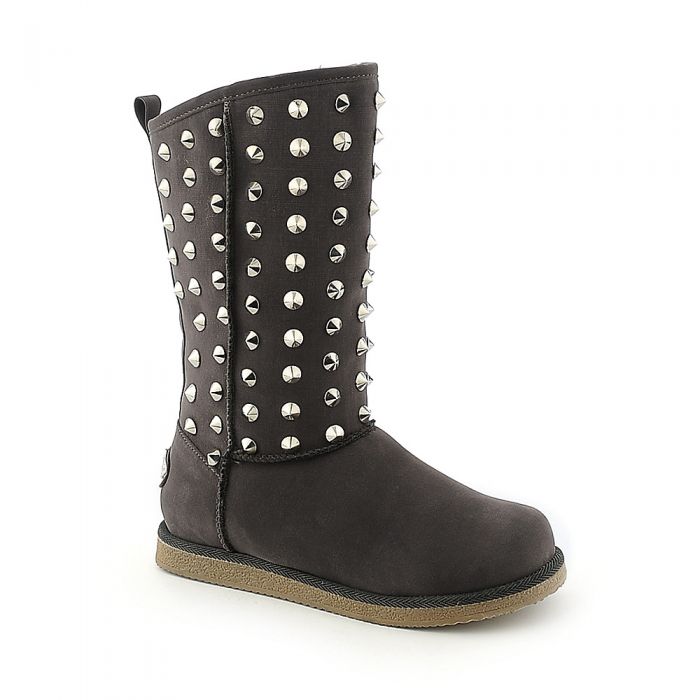 Flat Studded Boot Urban Studs Grey Grey