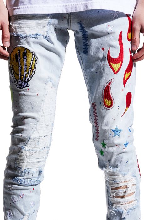 White Patchwork Light Blue