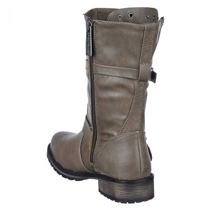taupe calf length boots