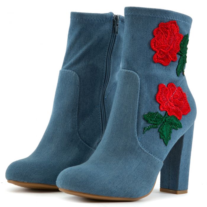 Living-21S Ankle Denim Booties