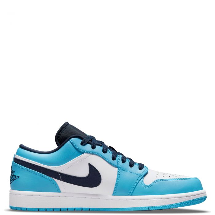 Air Jordan 1 Low White/Dk Powder Blue-Obsidian