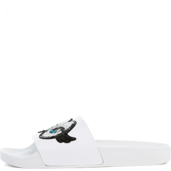 The What Up Bro Slides in White and Black White/Black