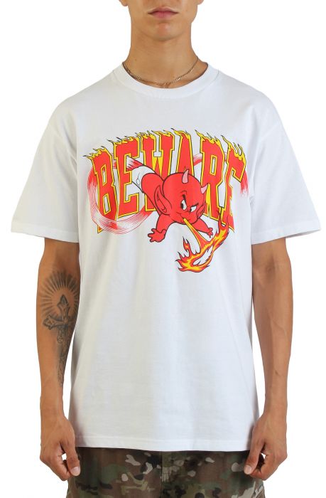 Hot Stuff Beware T-Shirt  White