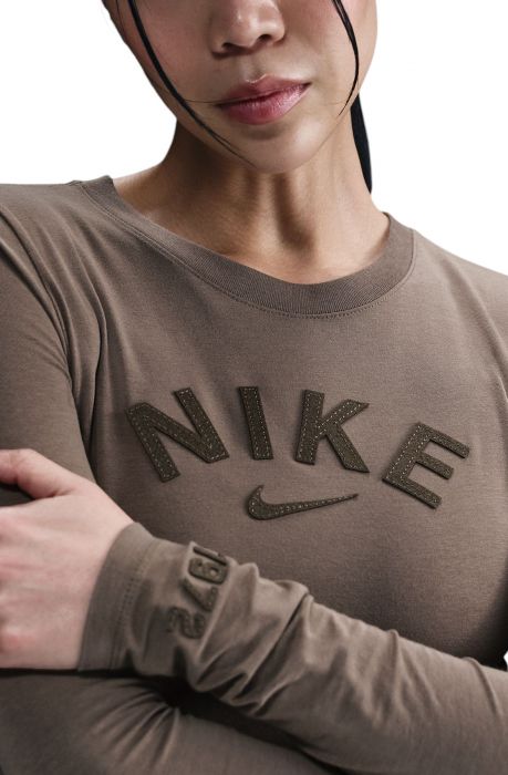 Sportswear Chill Knit Slim Cropped T-Shirt Mink Brown