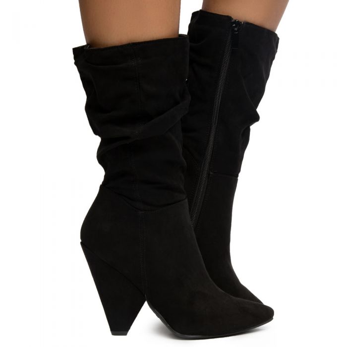 womens black slouchy boots