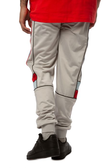 222 Banda Daso Track Pants Grey Ash-Black-Blue LT-Red