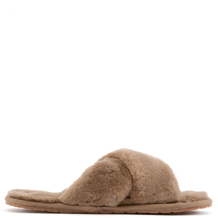 Dearly-1 Fuzzy Slippers Taupe
