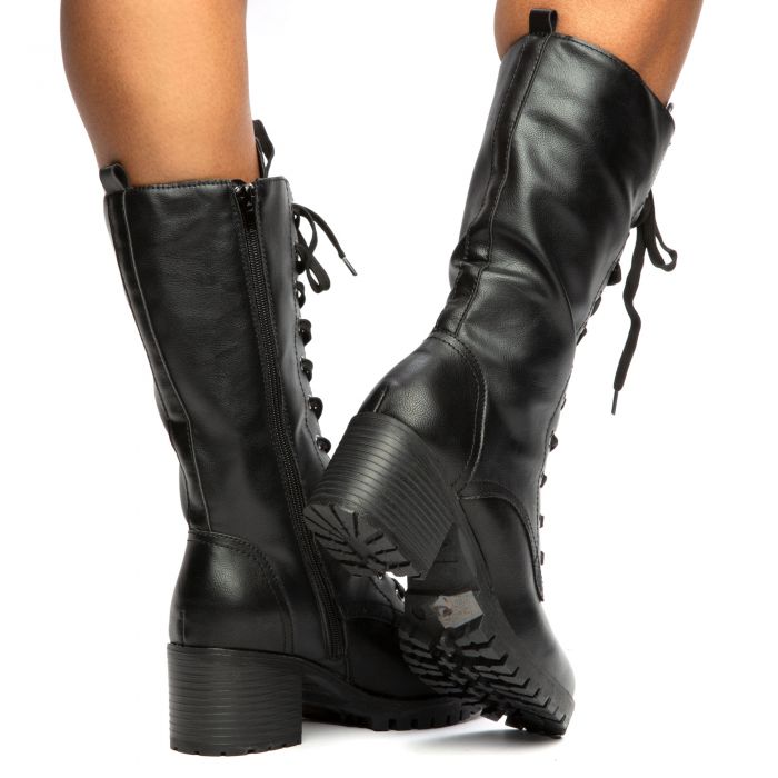 Chief-17 Lace-Up Combat Boots Black