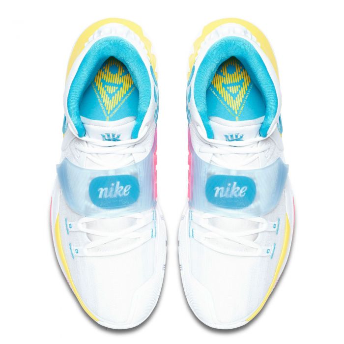 Kyrie 6 White/Blue Fury-Opti Yellow-Digital Pink