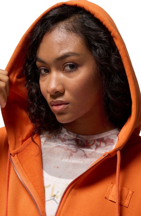 Flight Fleece Cropped Satin-Lined Hoodie Starfish/Campfire Orange