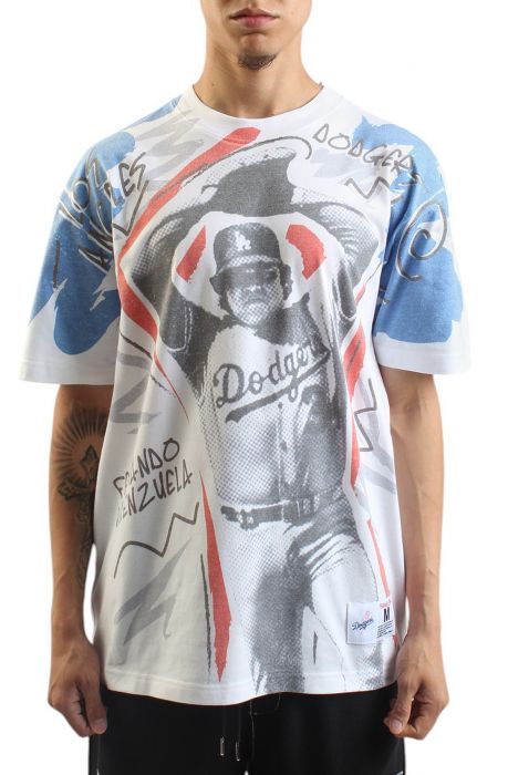 MLB Showstopper Dodgers Fernando Valenzuela T-Shirt  Multi-White