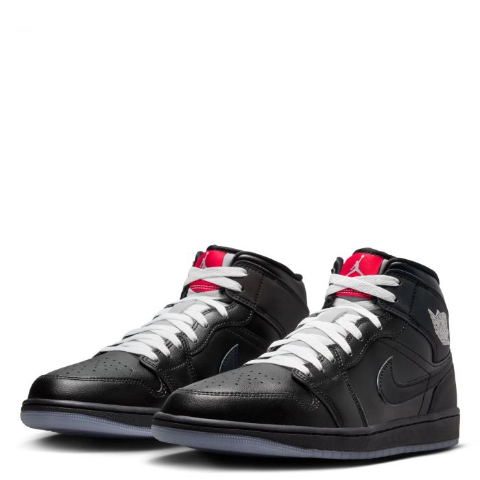 Air Jordan 1 Mid SE BLACK/BLACK-WHITE-WOLF GREY
