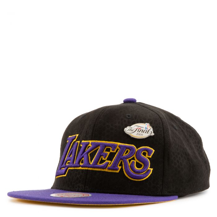 Los Angeles Lakers Pinned Snake Skin Snapback Hat Black