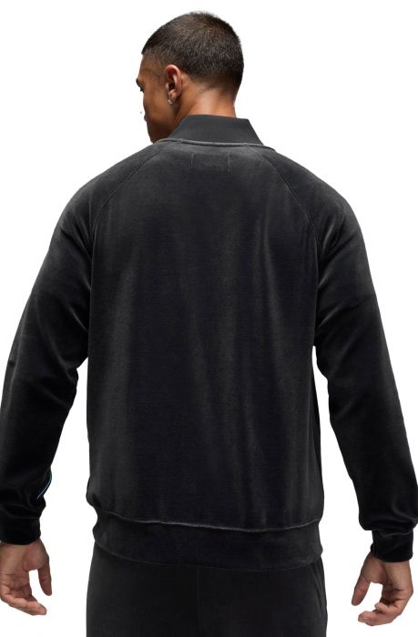  Brooklyn  Velour Track Jacket Black/Blue Chill