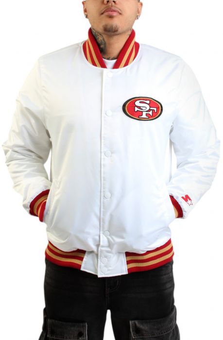 NFL San Francisco 49ers Varsity Jacket  White/Red/Gold