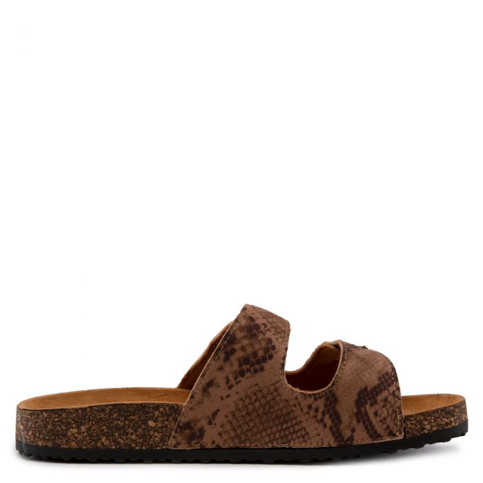 Glory-555 Sandals Chestnut Snake Print