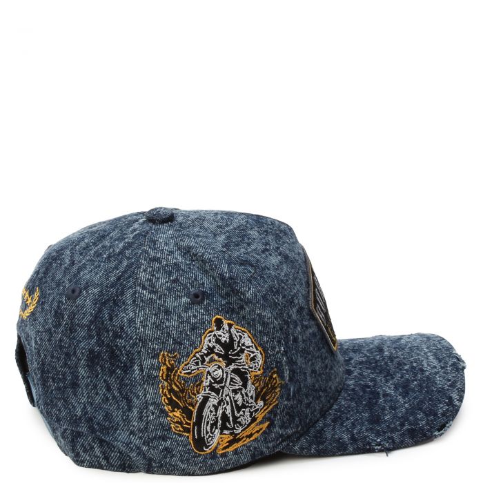 Born Alone Denim Hat  Washed Denim