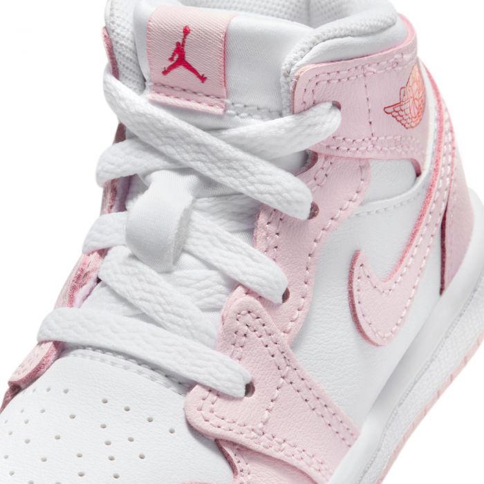Toddler Jordan 1 Mid White/Pink Foam