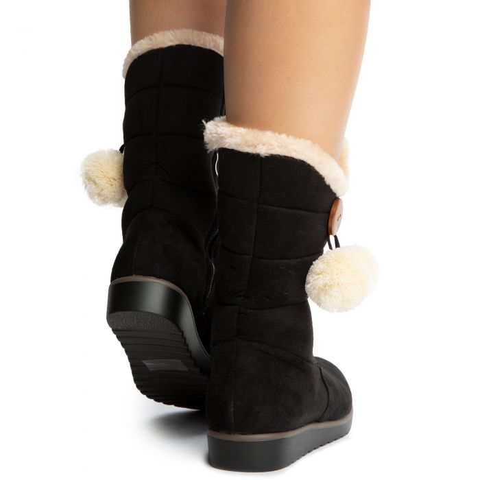 Cozy-B618 Booties Black Suede