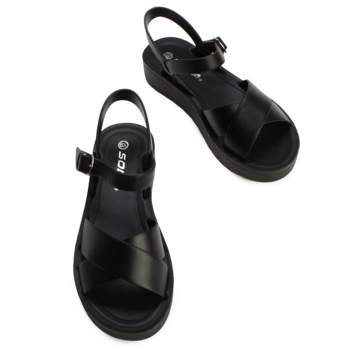 FD Chester Flat Sandal  Black
