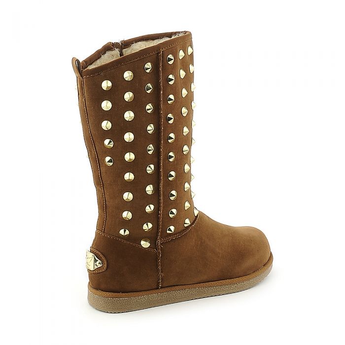 Flat Studded Boot Urban Studs Tan Tan