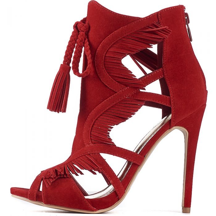 Women's Coins Dropping High Heel Dress Shoe Red