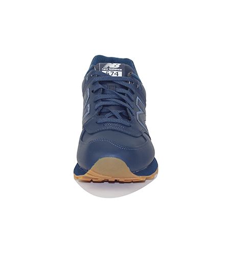 New balance 574 navy leather best sale