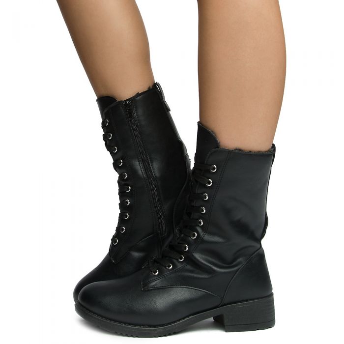 bamboo black combat boots