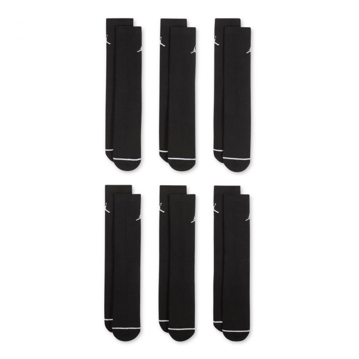 Cushioned Crew Socks 6 Pairs Black/White