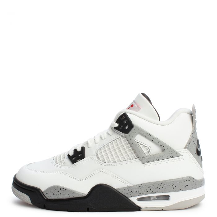 Grade-School Air Jordan 4 Retro Summit White/Fire Red-Cement Grey-Black