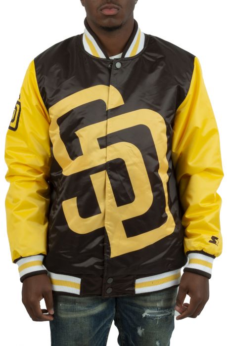 San Diego Padres Blown Up Logo Jacket Brown/Yellow