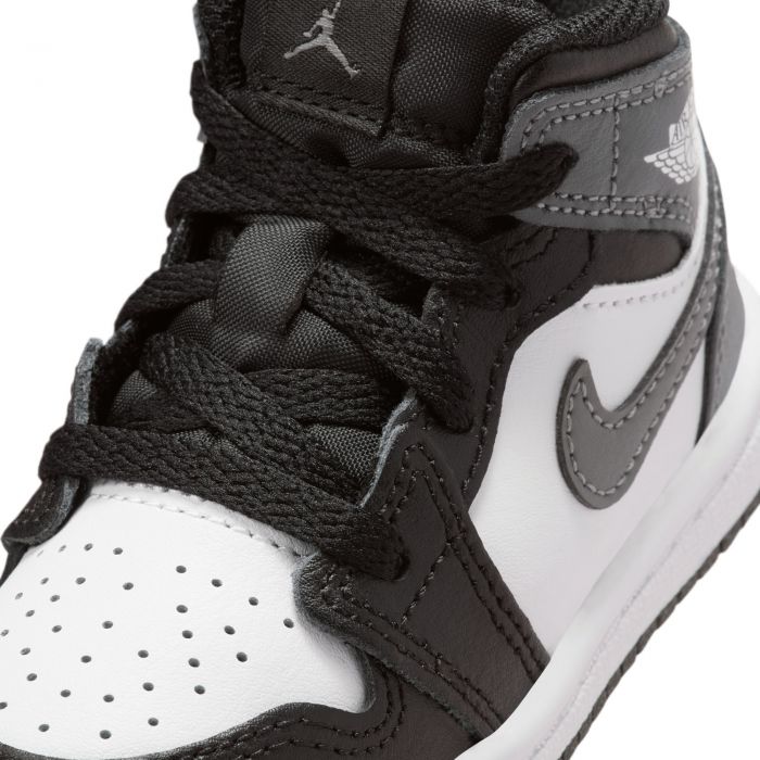 Toddler Jordan 1 Mid Black/Iron Grey-White
