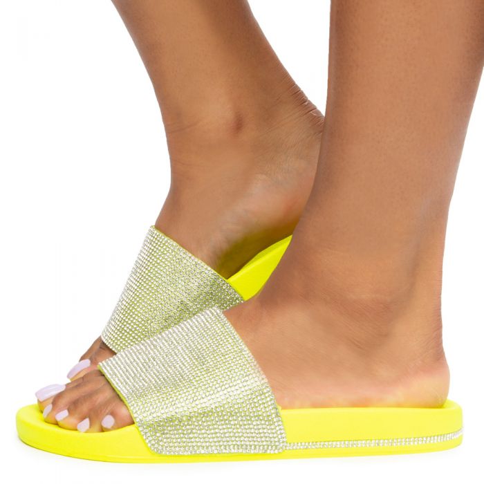neon sandals flat